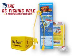 The Rc Fishing Pole with the Bait Bucket option available