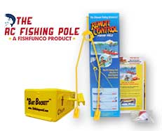 The Rc Fishing Pole with the Bait Bucket option available